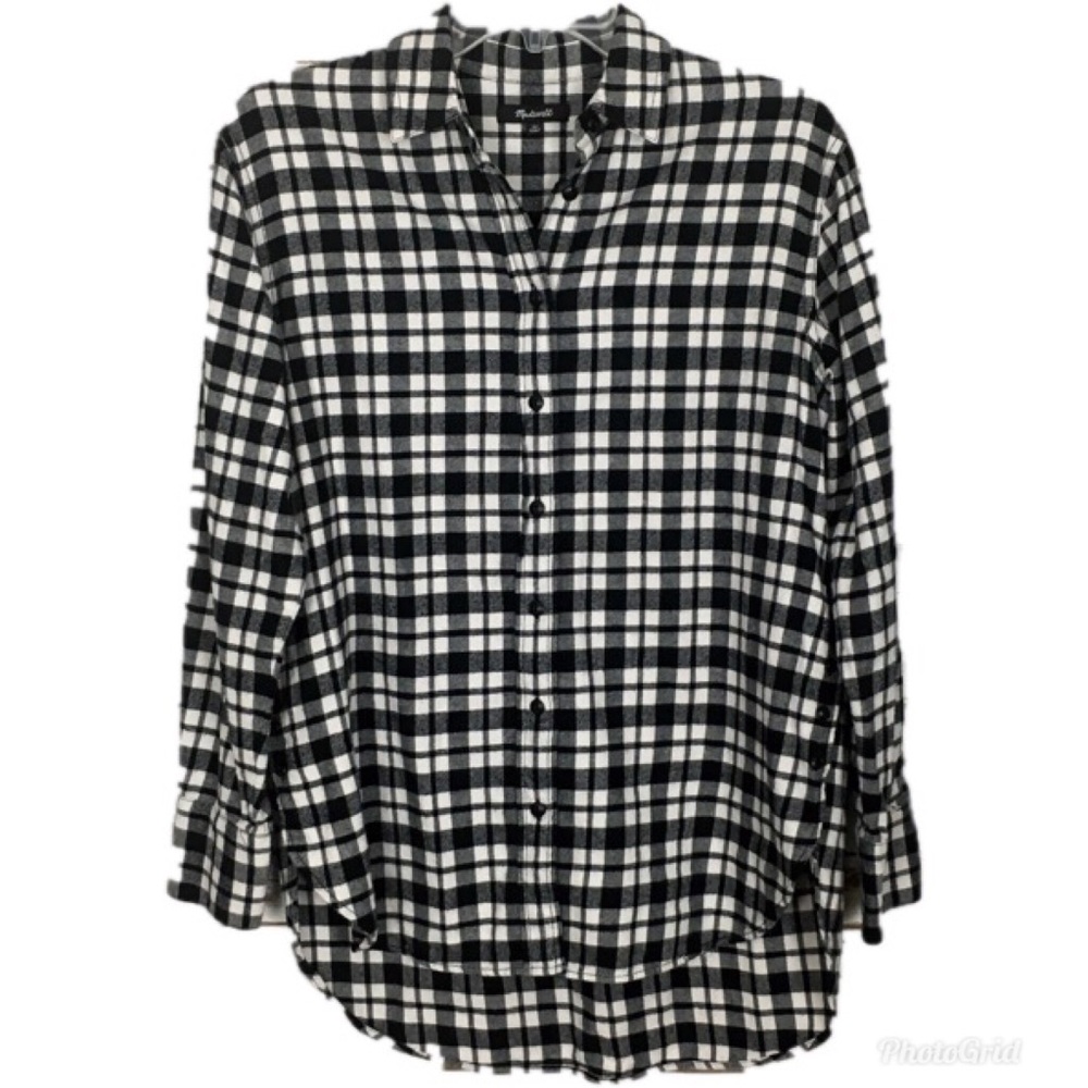 Madewell‎ Oversized Side Button Shirt in Plaid XS